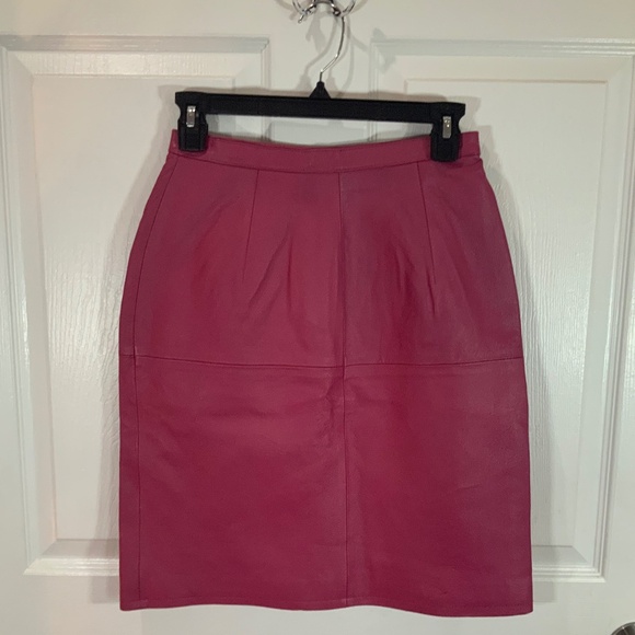 Styleworks Leather Pink 90s Mini Skirt Size 6 New - Picture 1 of 7